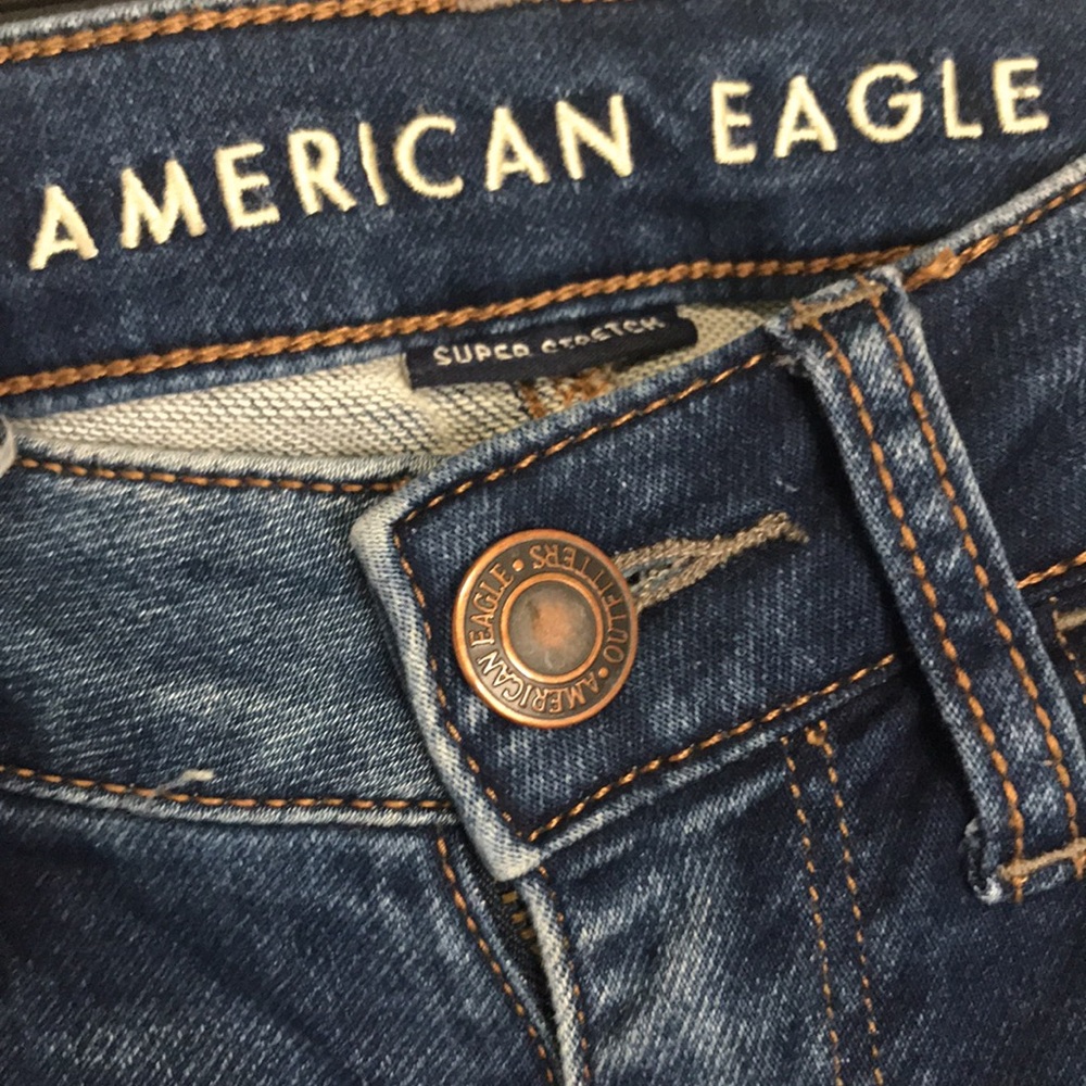 American Eagle Blue Ripped Jeans New - Picture 2 of 4